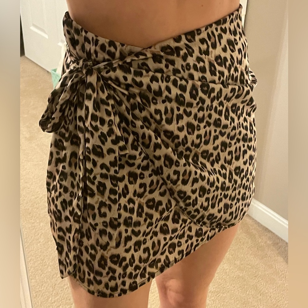 Cheetah Print Wrap Skirt